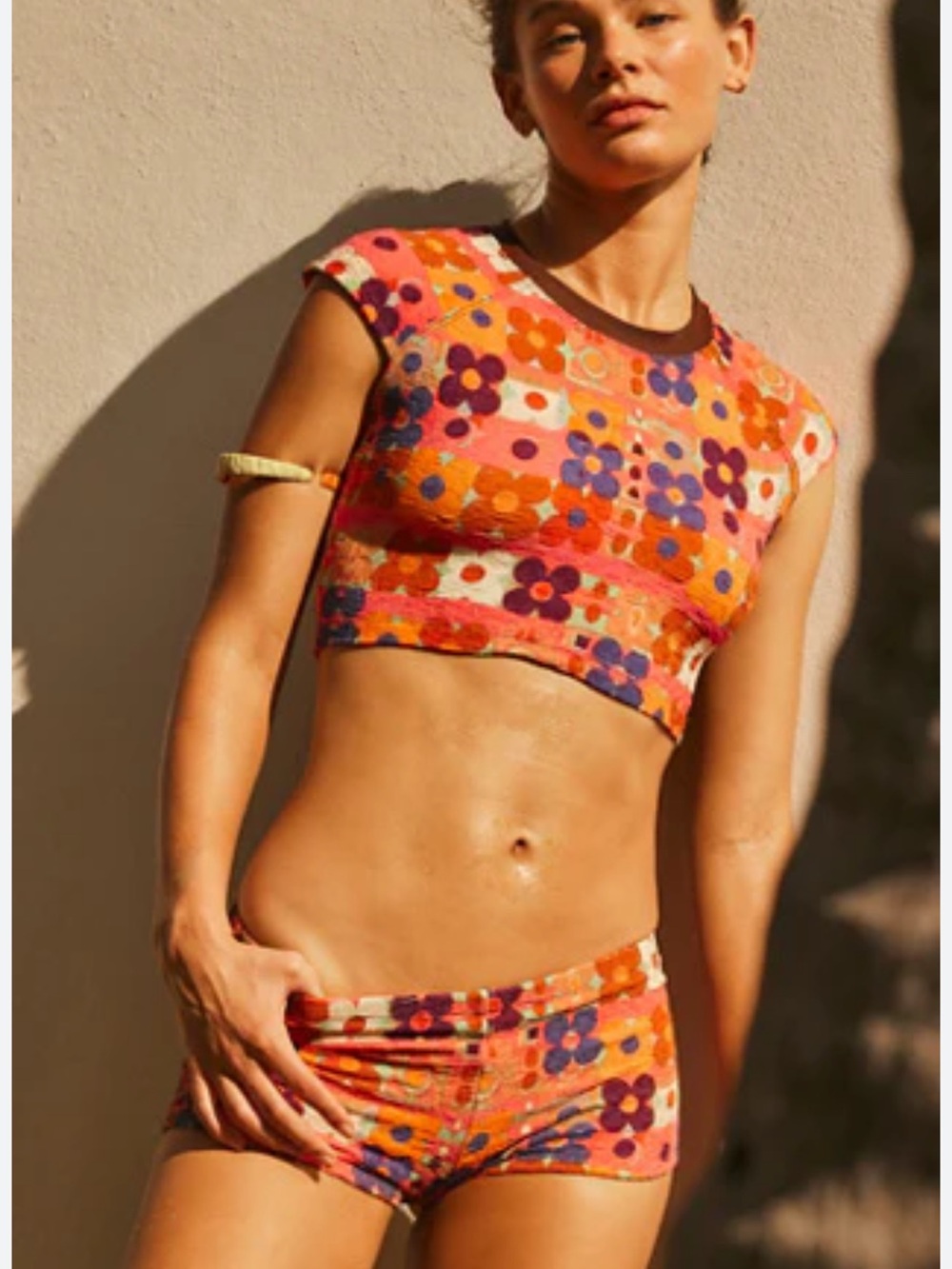 Free People Free-est Printed Dixie Tee and Shortie Set